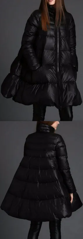 Flared Thick Puffer Down Coat