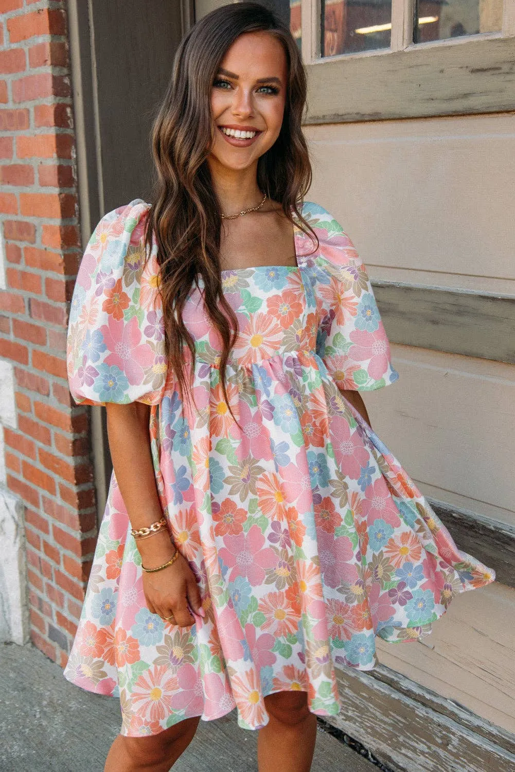 Floral Puff Sleeve Dress