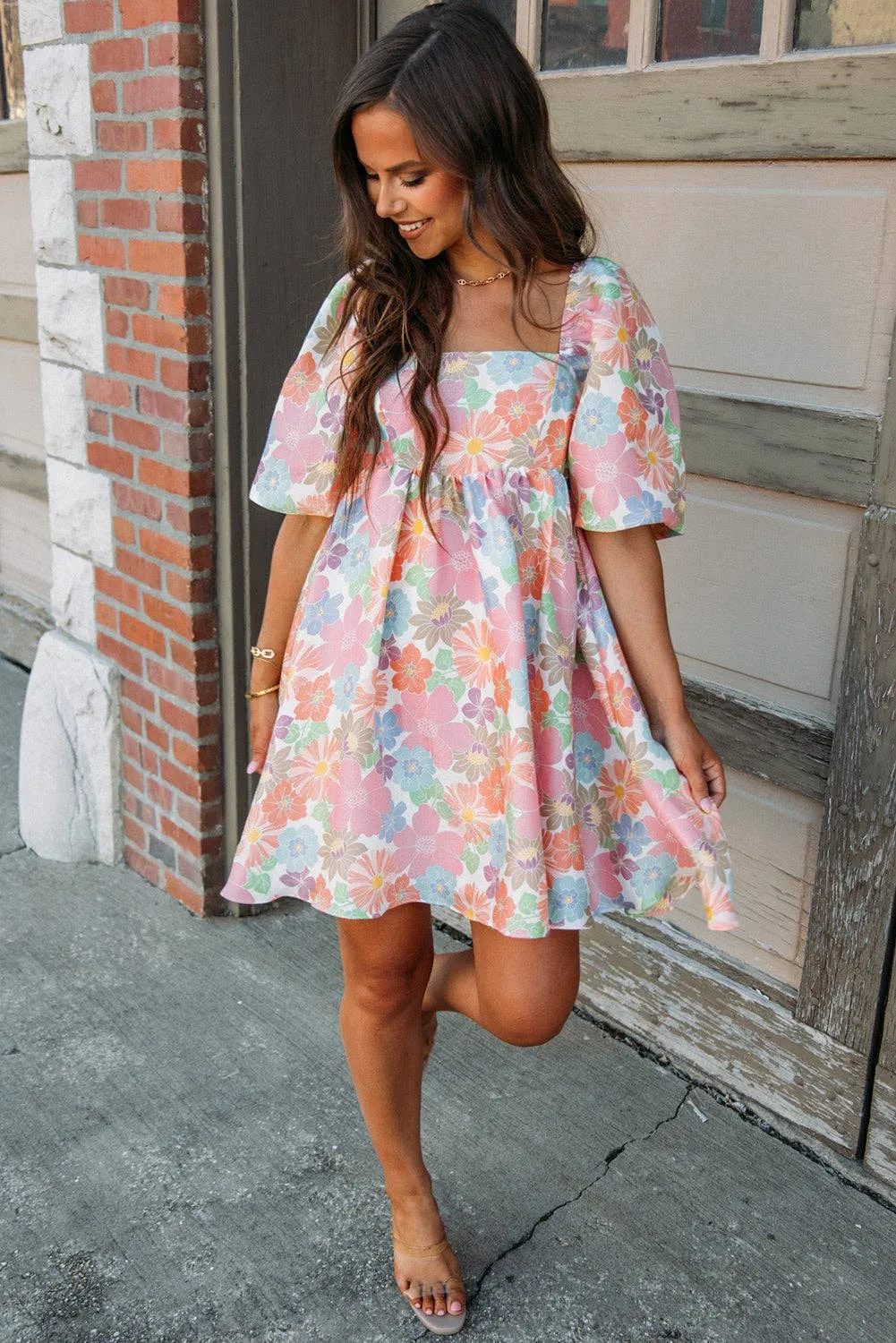 Floral Puff Sleeve Dress