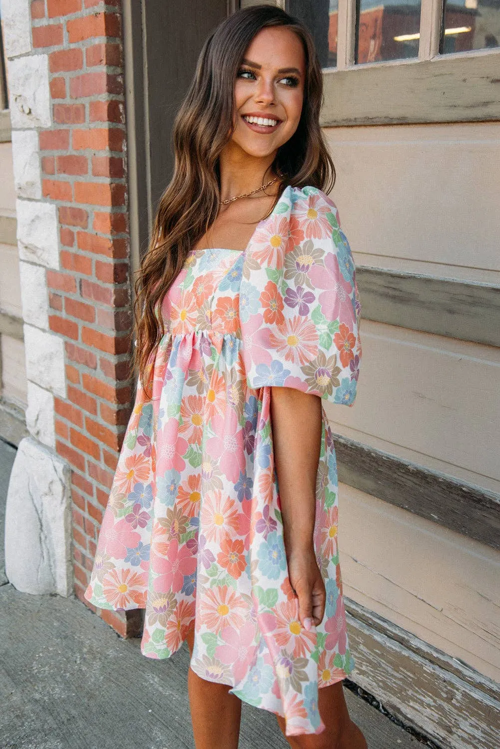 Floral Puff Sleeve Dress