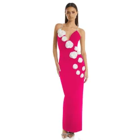 Flower Design Bandage One-piece Dress