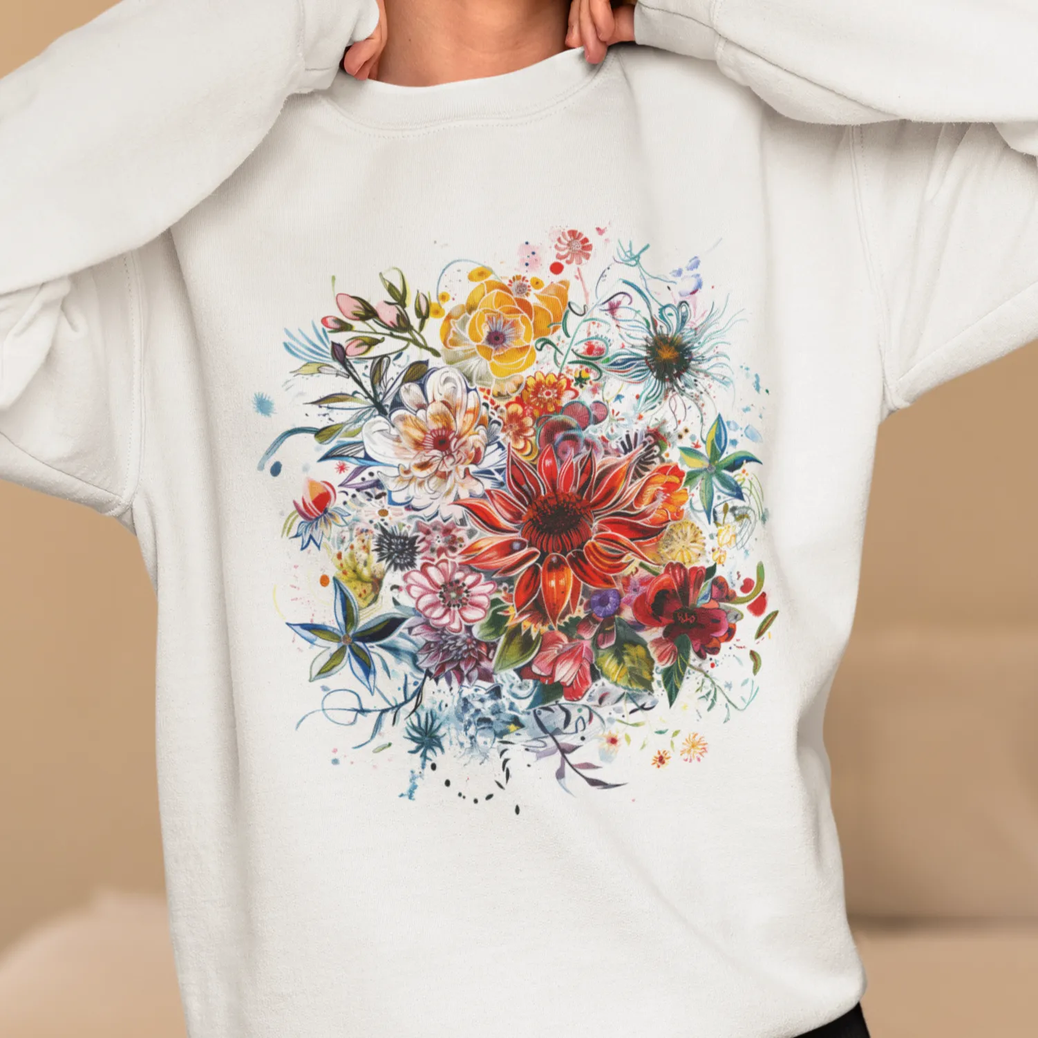 Flower Sweatshirt, Wild Flower Sweatshirt, Floral Sweater, Botanical Sweater, Flower Lover Sweatshirt, Grandma Gifts, Birthday Gifts