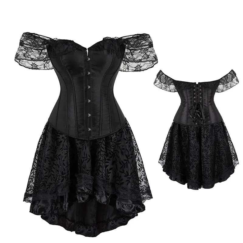 Funki Buys | Dresses | Women's Gothic Punk Corset Dress Set