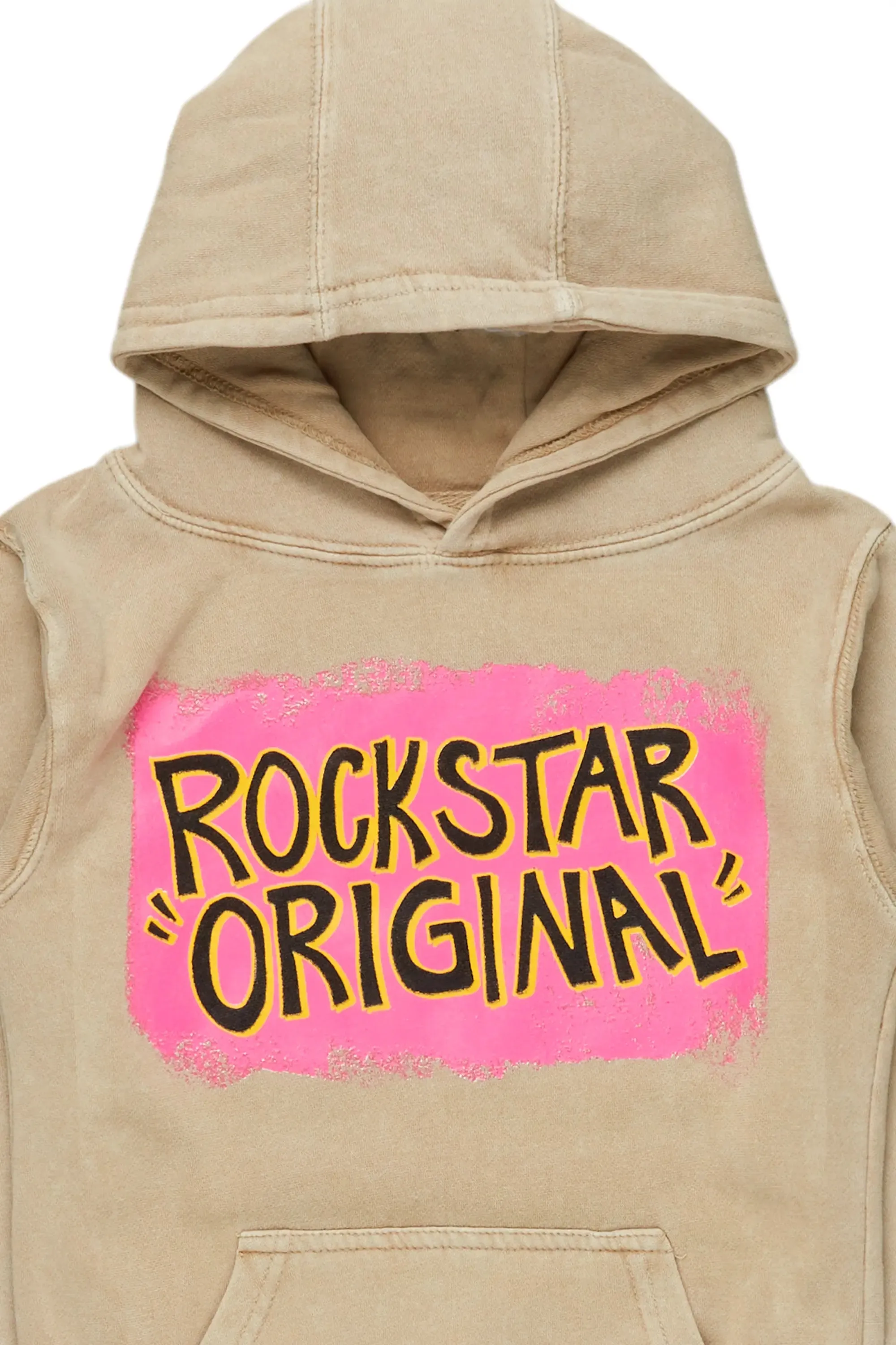 Girls Briellle Vintage Beige Graphic Hoodie