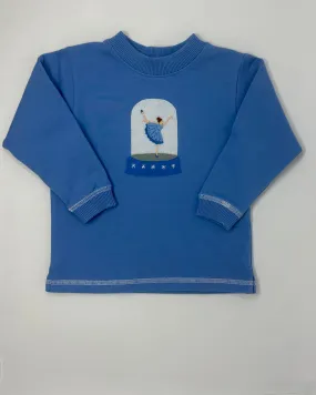 Girls Chambray Sweatshirt w/ Ballerina Globe