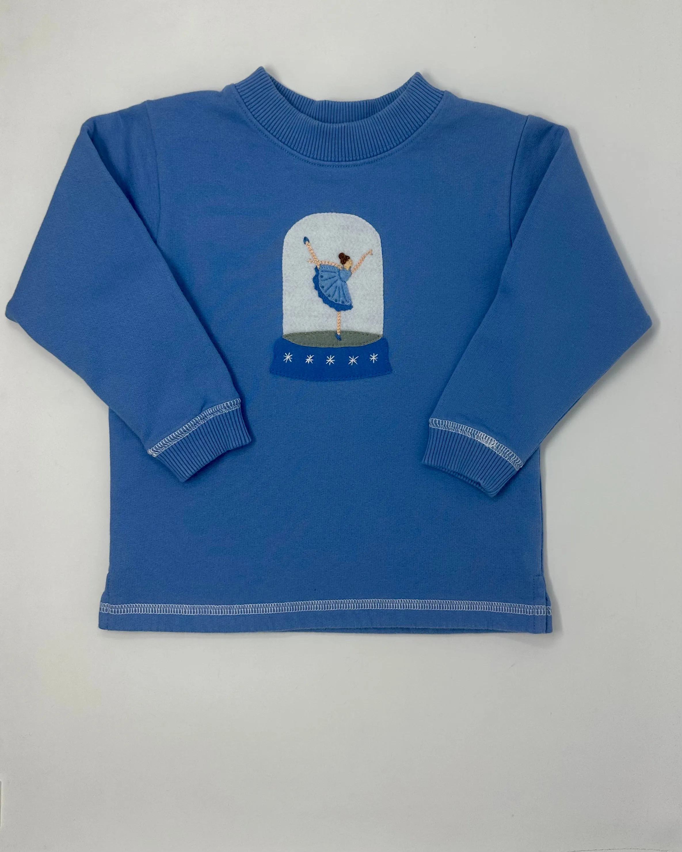 Girls Chambray Sweatshirt w/ Ballerina Globe