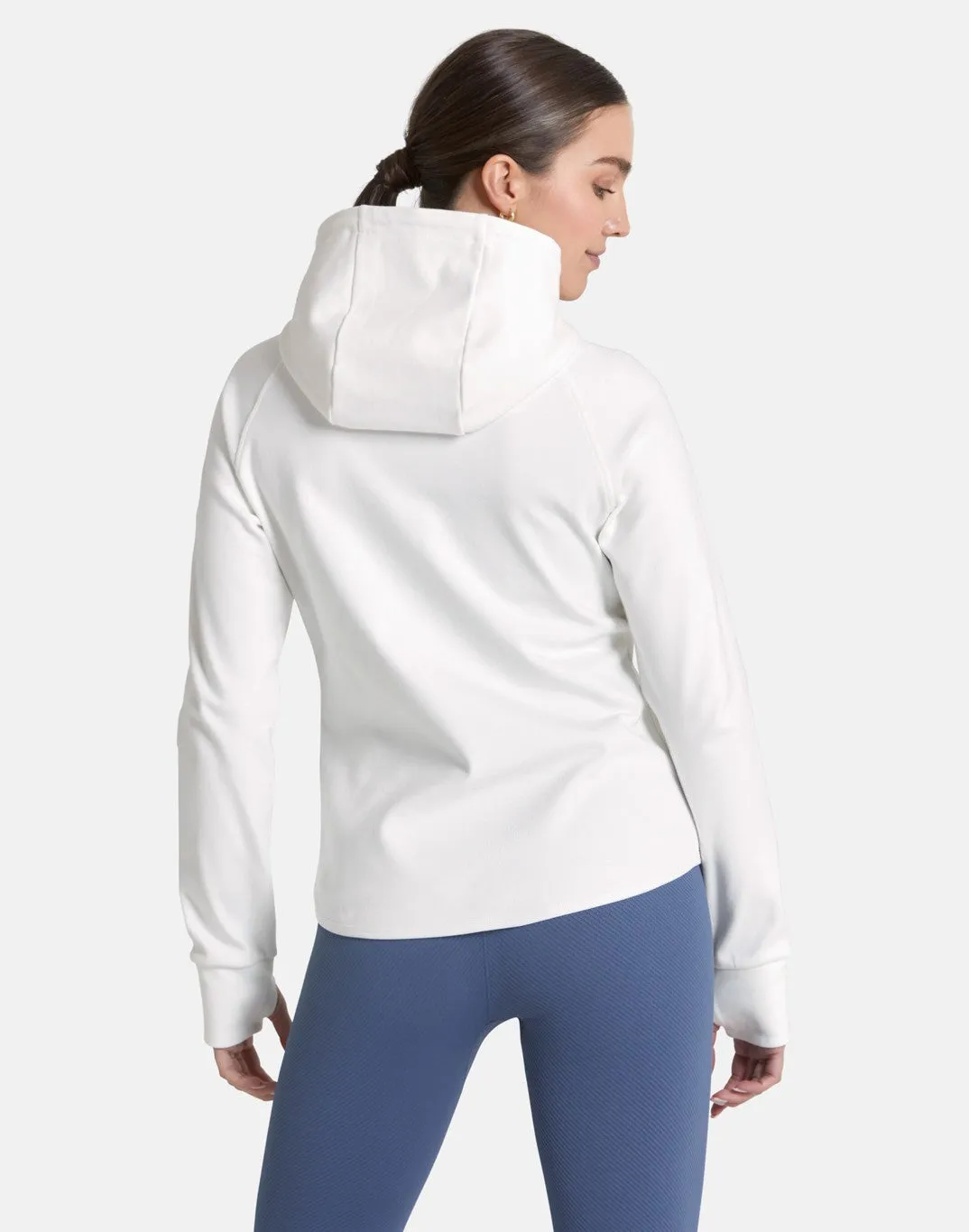 Gym Coffee Essential Zip Hoodie (Womens) - Ivory White