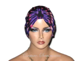 Handmade Purple Chemo Turban, Abstract, Fuchsia