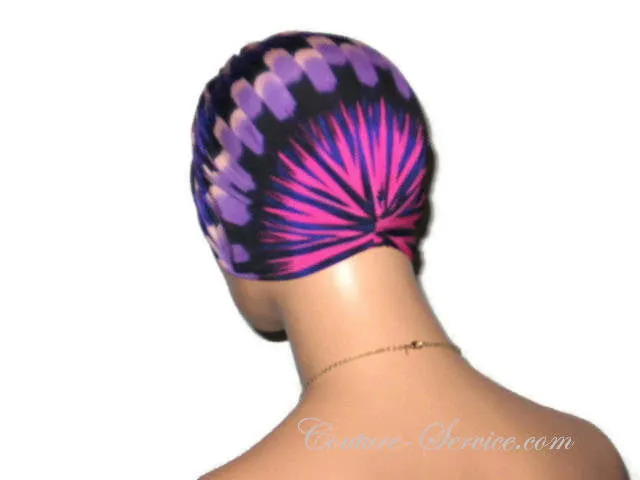 Handmade Purple Chemo Turban, Abstract, Fuchsia