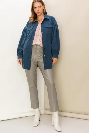 HF23F964CORDUROY BELTED JACKET