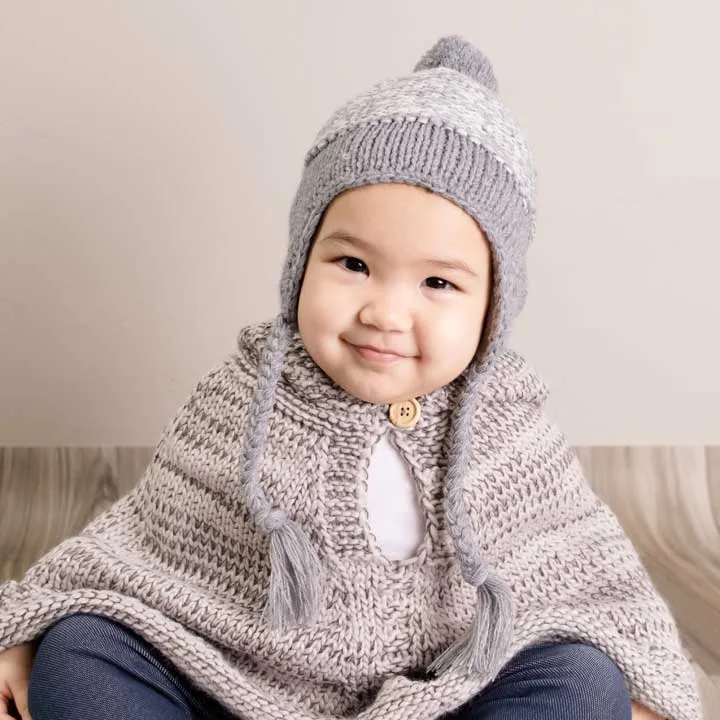 Huggalugs Earflap Beanie lined w/ Fleece - Marled Grey