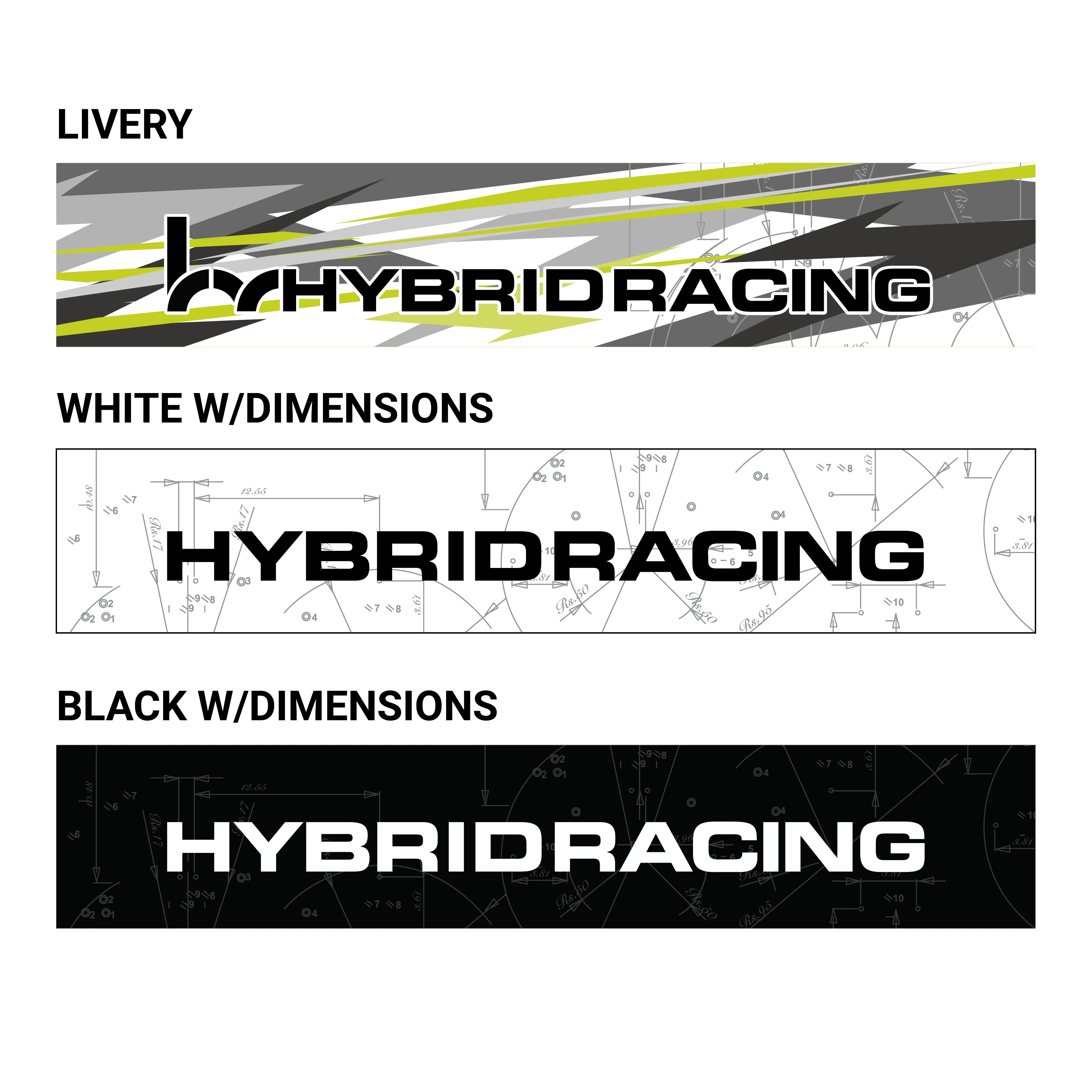 Hybrid Racing Dimensions Sunstrip White - HYB-STI-00-06