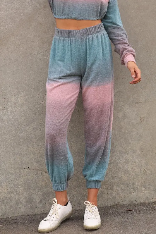 I like Candy Tie Dye Crop Top   Jogger Set