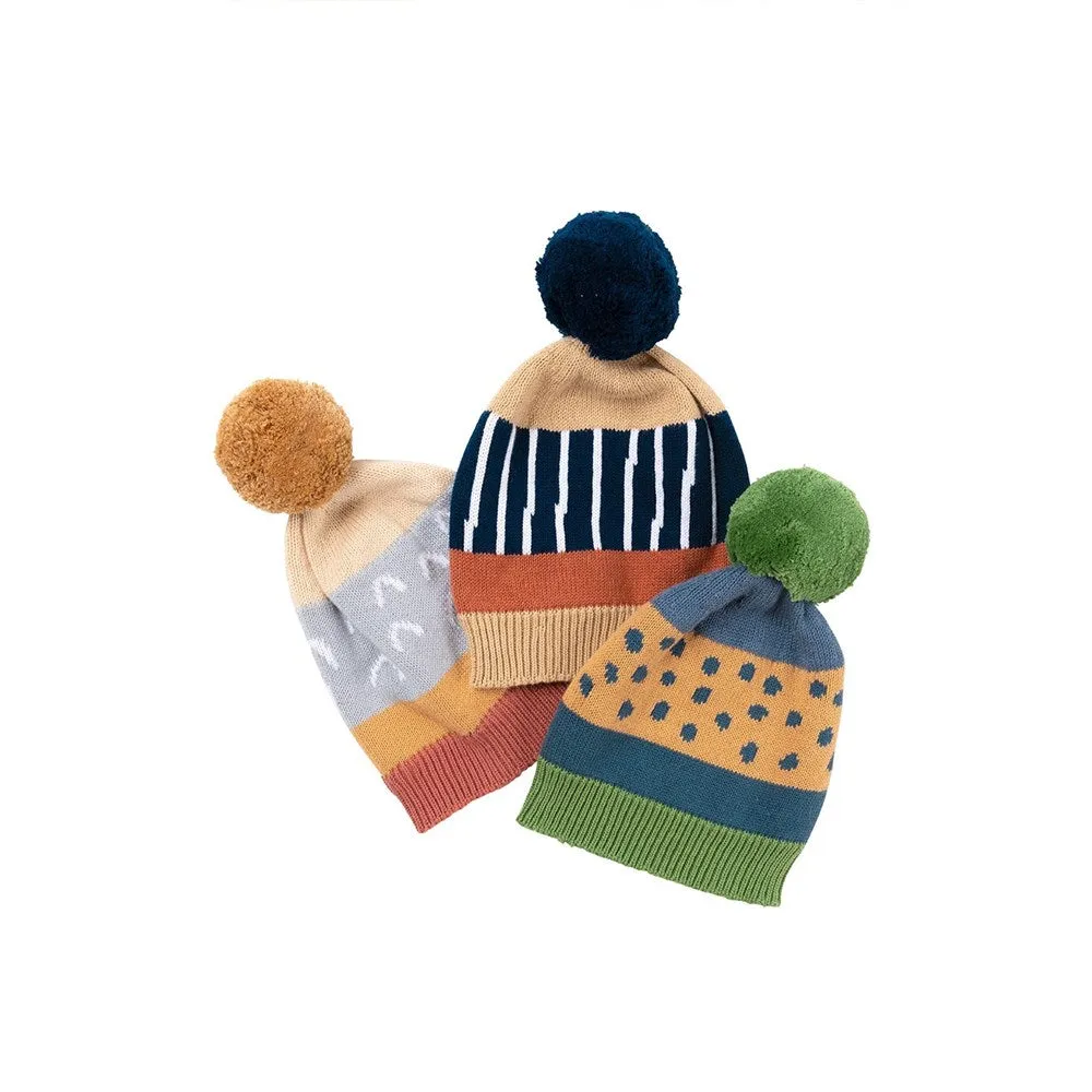 Indus Design: Baby Beanie Sunshine Sky Natural 0-1Y