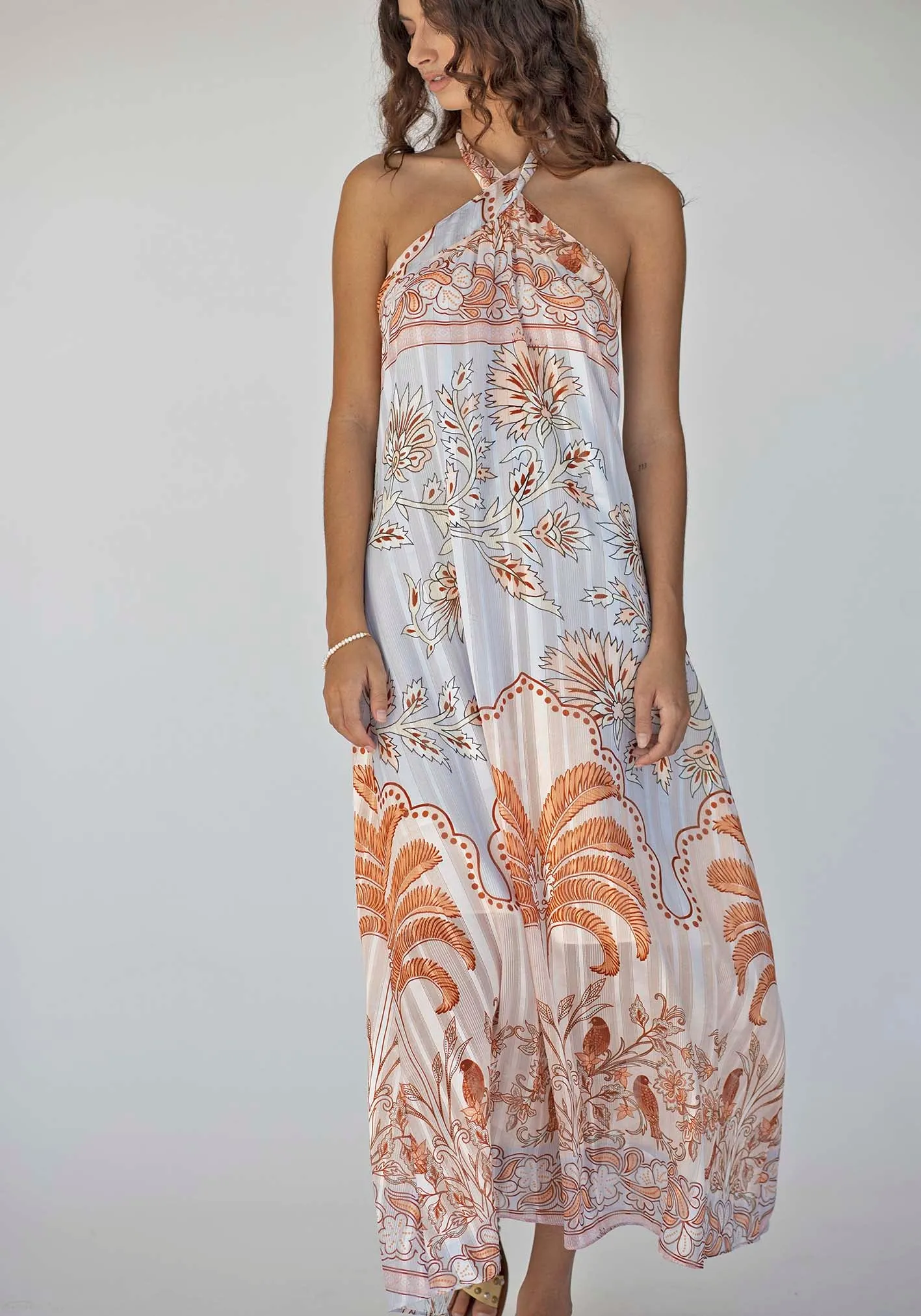 Ipanema Tropical Halter Maxi Dress