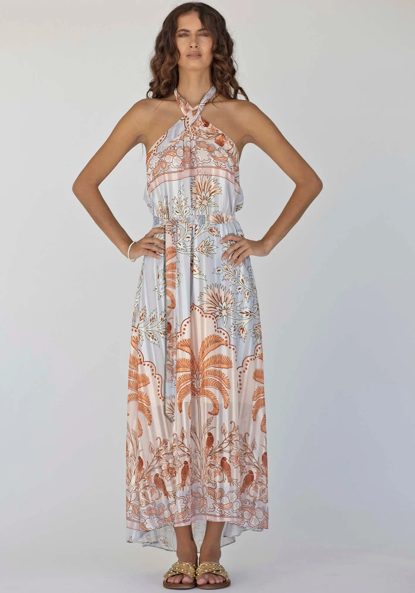 Ipanema Tropical Halter Maxi Dress