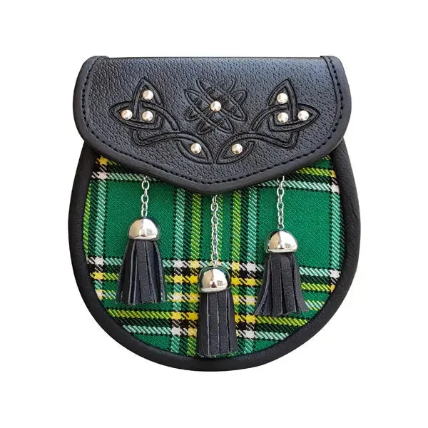 Irish Heritage Tartan Leather Sporran