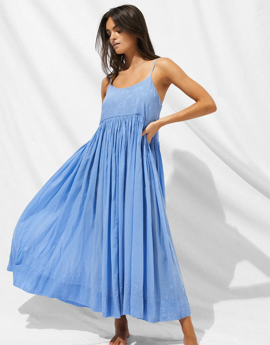 Island Nostalgia Maxi Dress - Cornflower