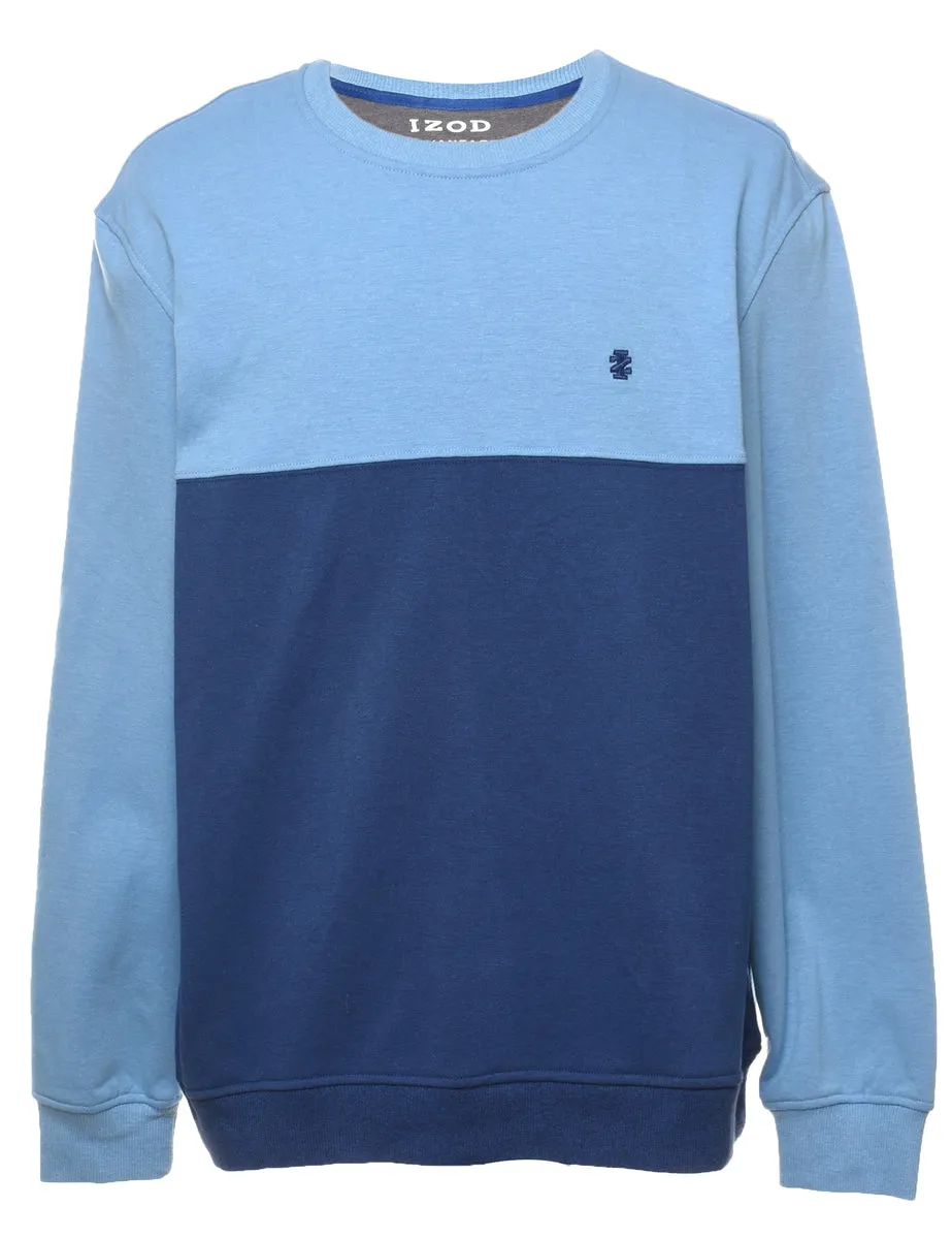 Izod Plain Blue & Navy Contrast Sweatshirt - L