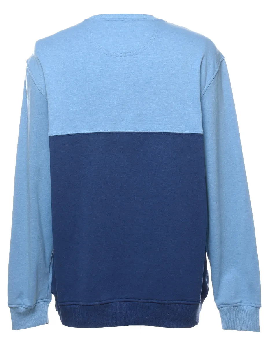 Izod Plain Blue & Navy Contrast Sweatshirt - L