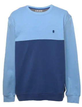 Izod Plain Blue & Navy Contrast Sweatshirt - L