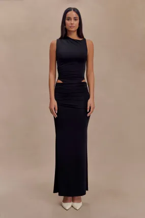 Kaia Slinky Cut Out Maxi Dress - Black