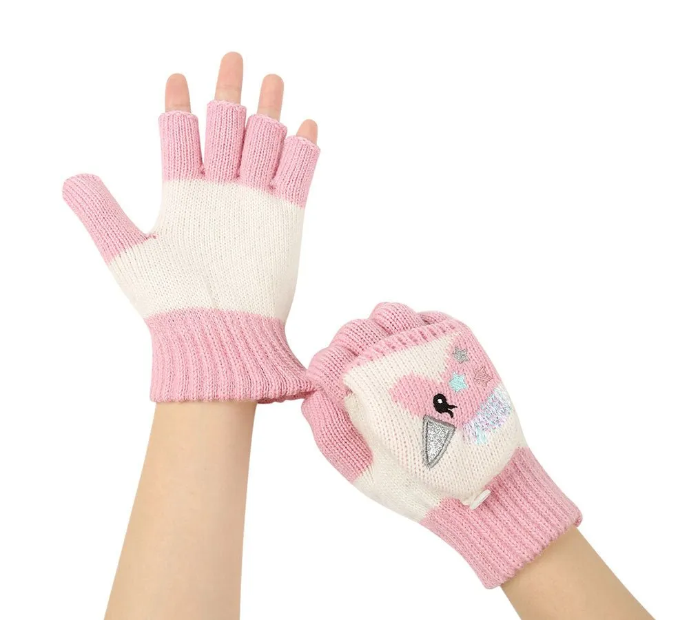 Kids Knit Unicorn Beanie & Gloves Set