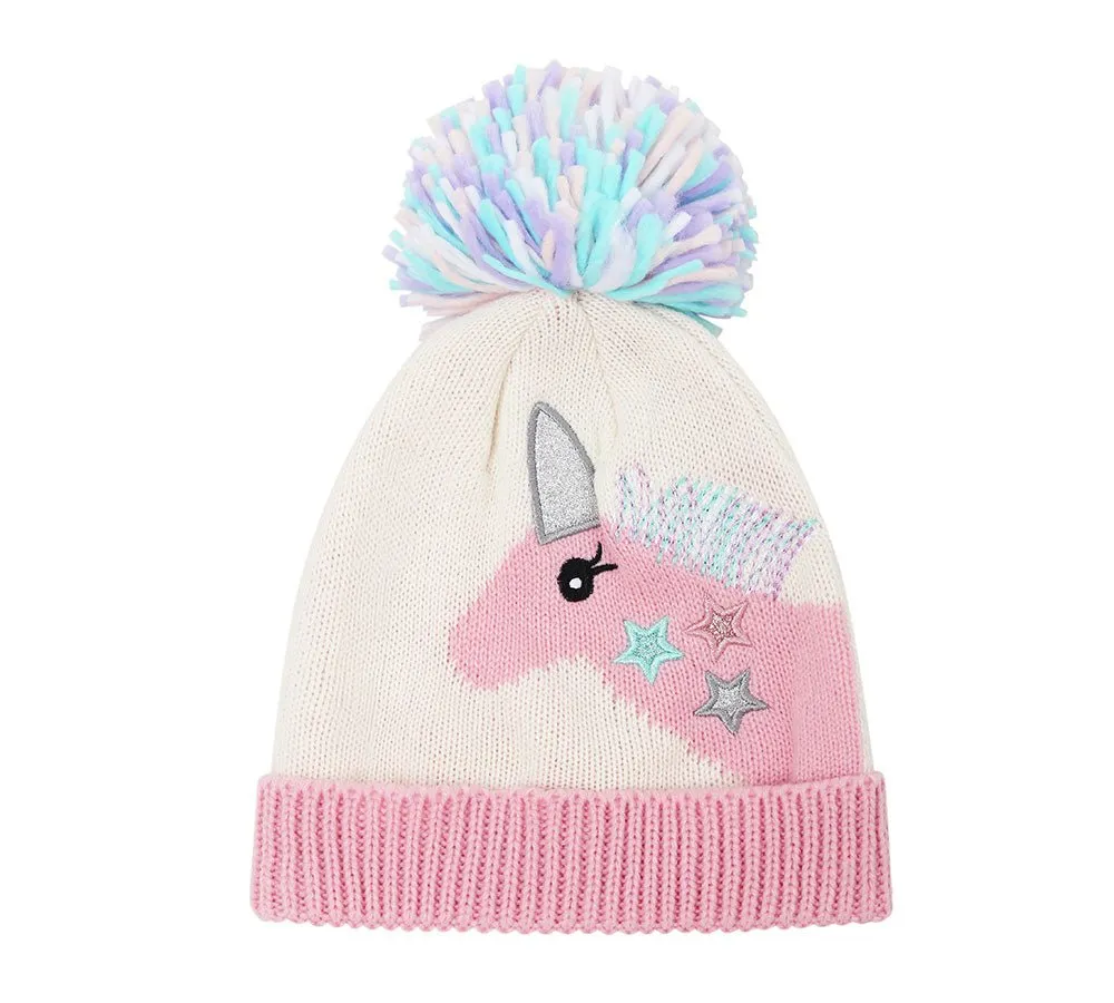 Kids Knit Unicorn Beanie & Gloves Set