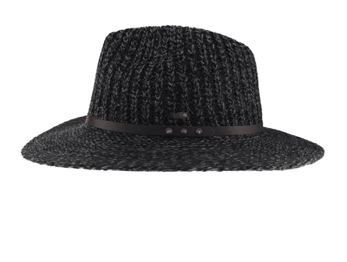 Knit Fedora Hat with Leather Band KP016