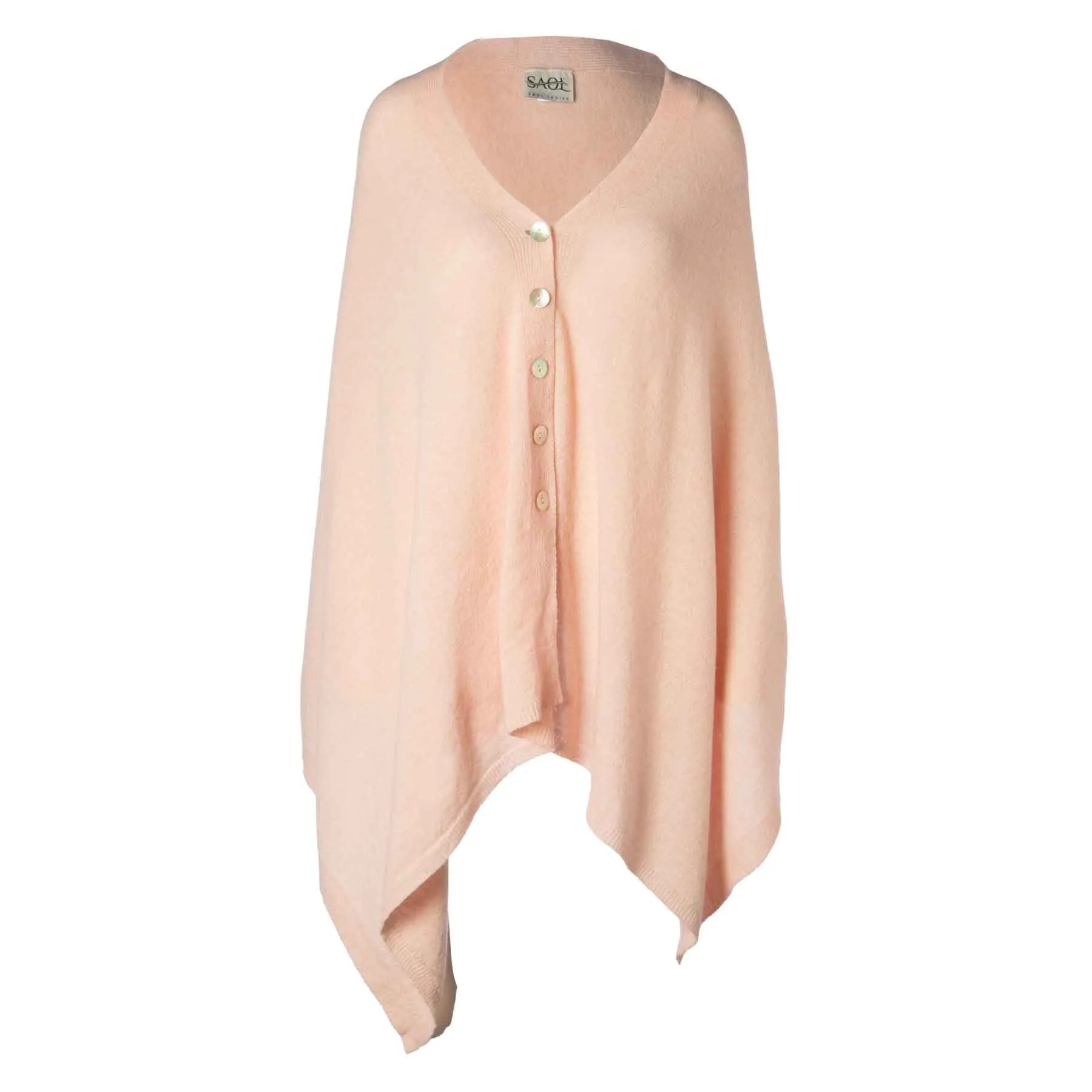 Lambswool Poncho- Pink