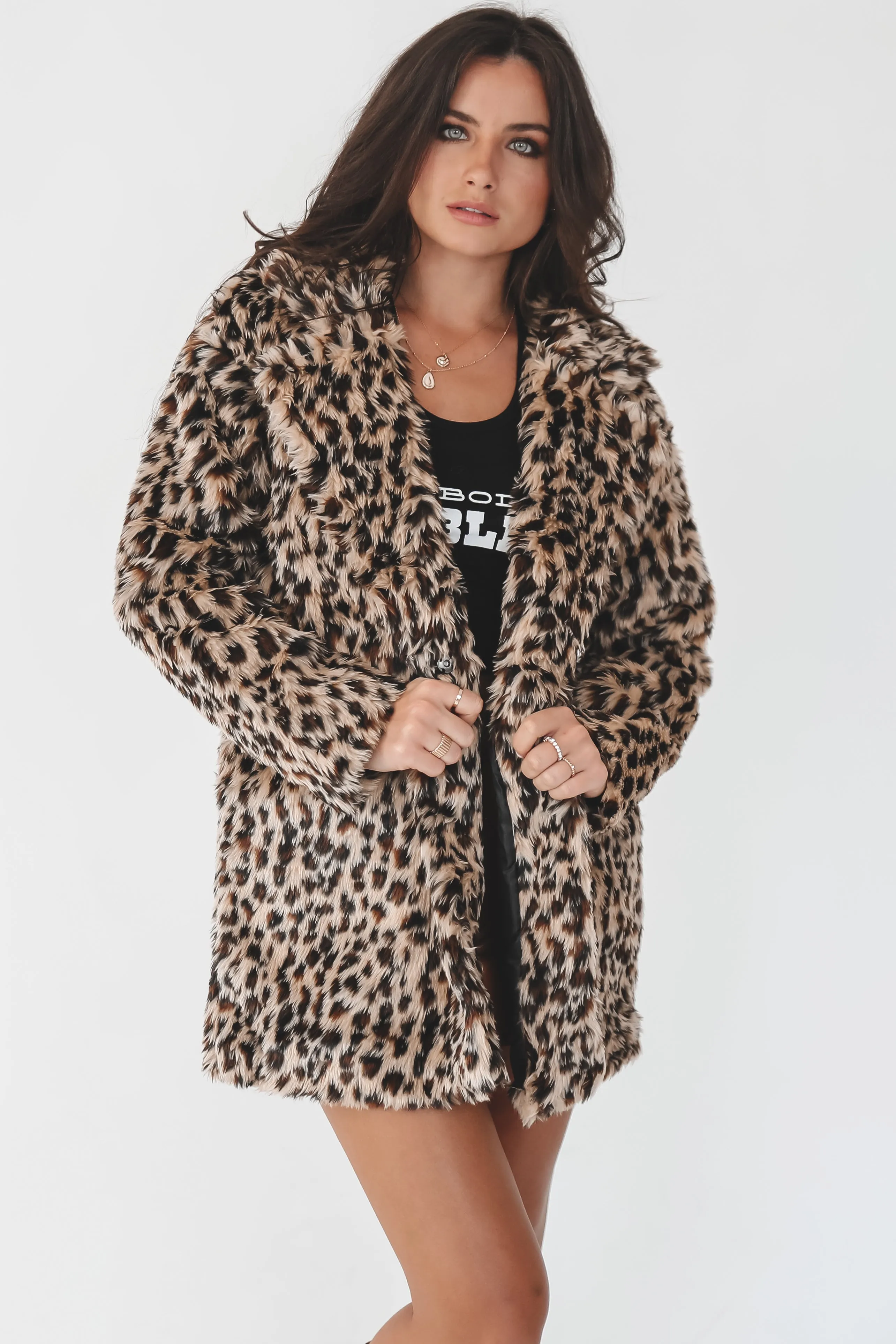 Like You Own the Place Leopard Faux Fur Coat