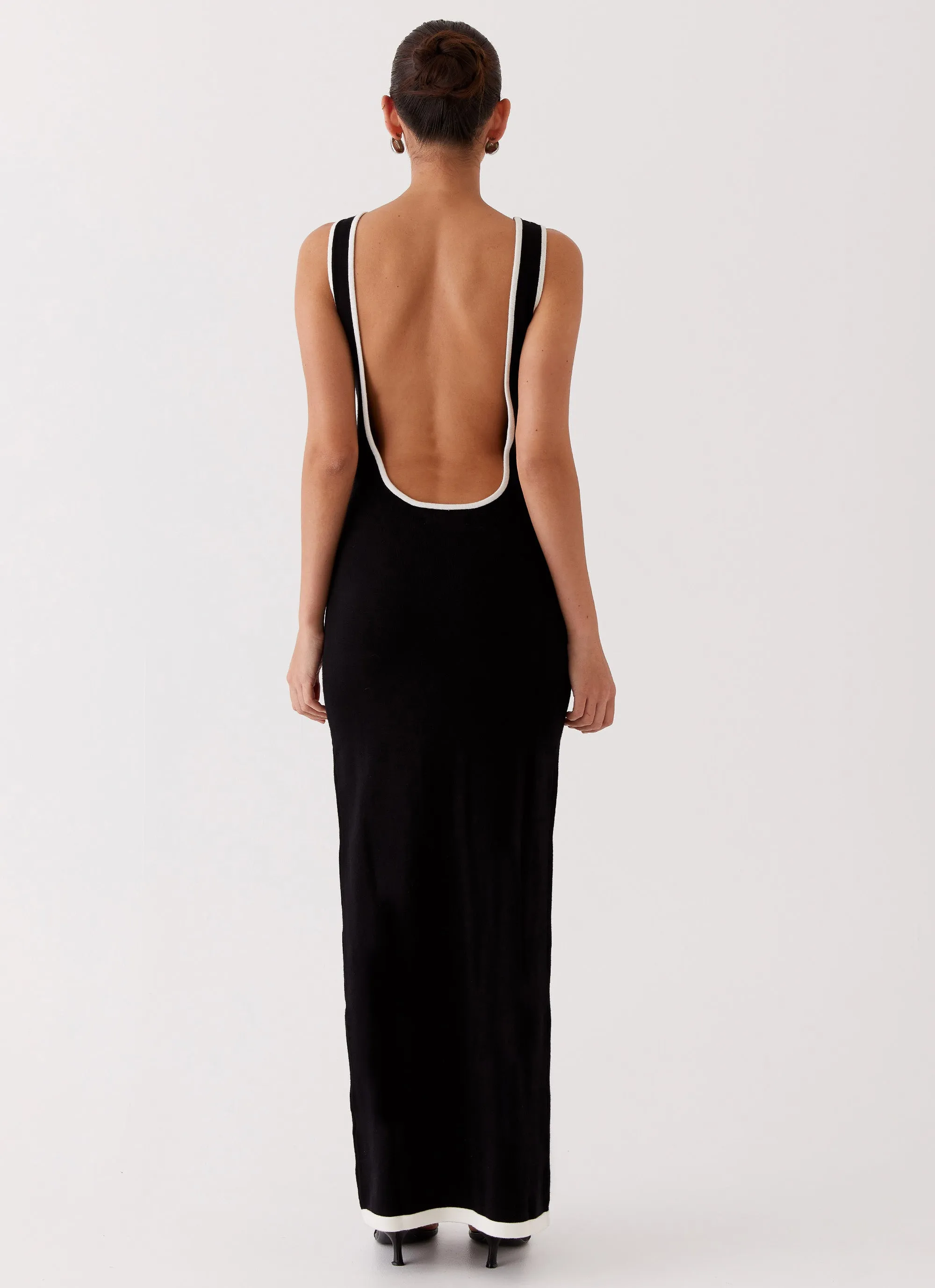 Lost In Paris Knit Maxi Dress - Black