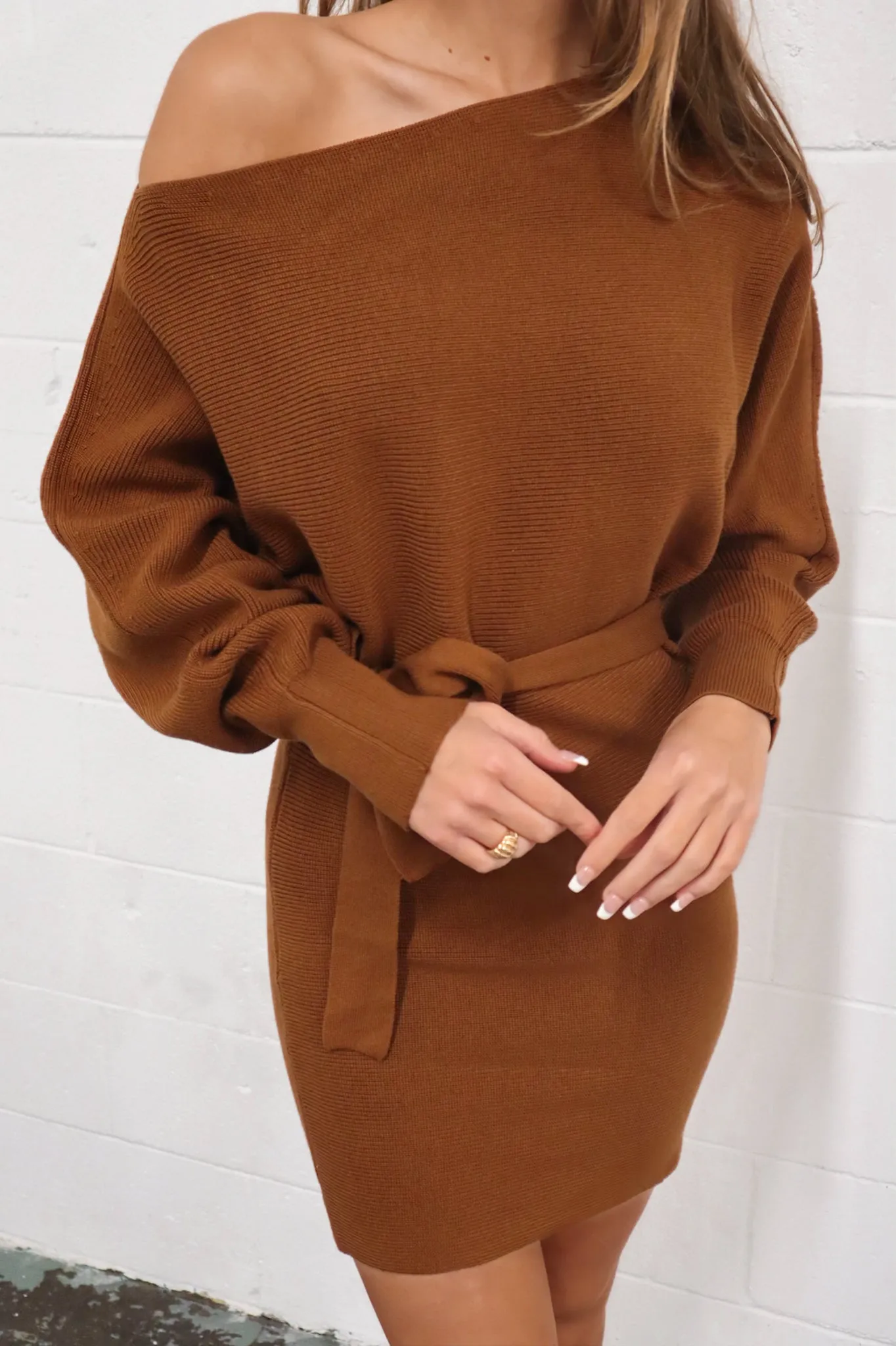 Louise Sweater Dress - Brown