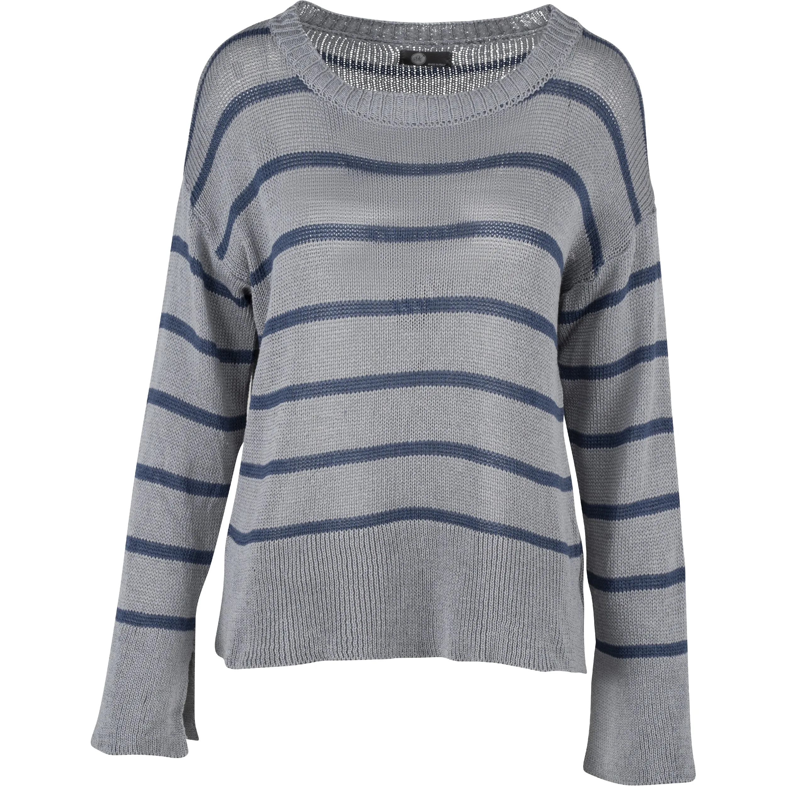 M Made in Italy – Tunic Length Crew-Neck Sweater With Long Sleeves And Cuff Slits