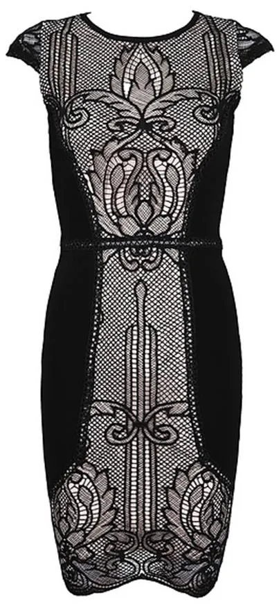 Macrame Lace Detail Bodycon Bandage Dress