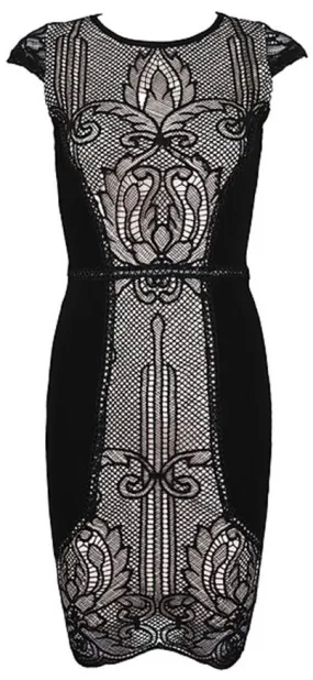 Macrame Lace Detail Bodycon Bandage Dress