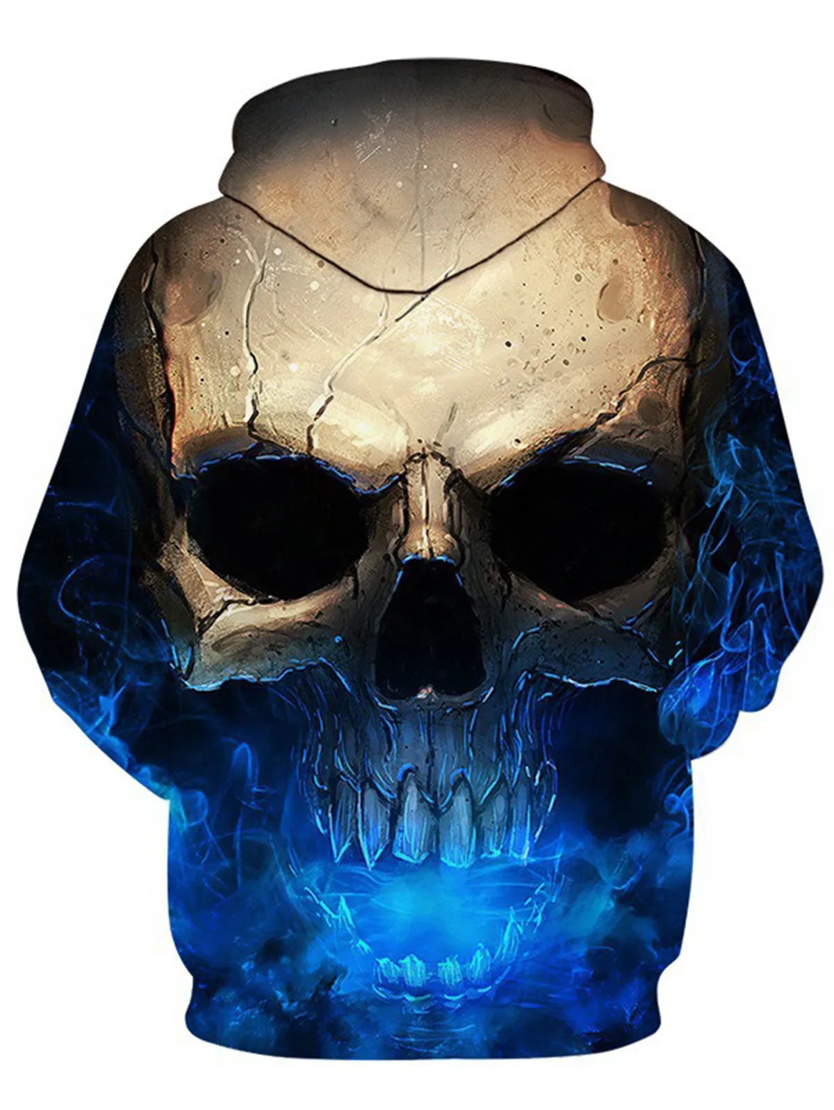 Men's Pullover 3D Effect Skull Print Hoodie