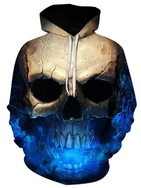 Men's Pullover 3D Effect Skull Print Hoodie