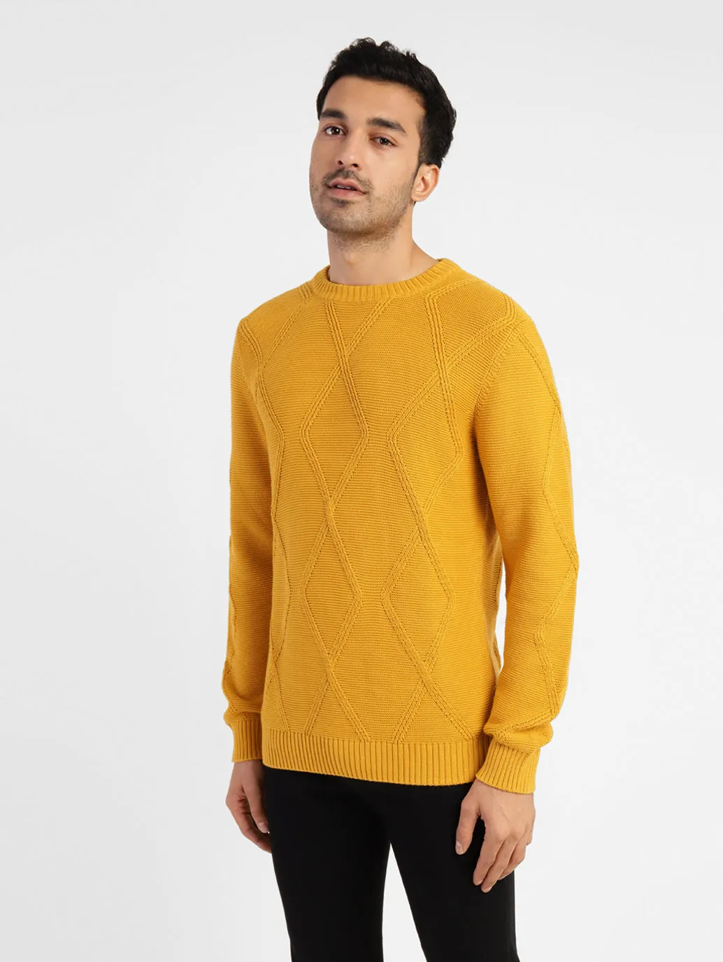 Men's Self Design Crew Neck Sweater