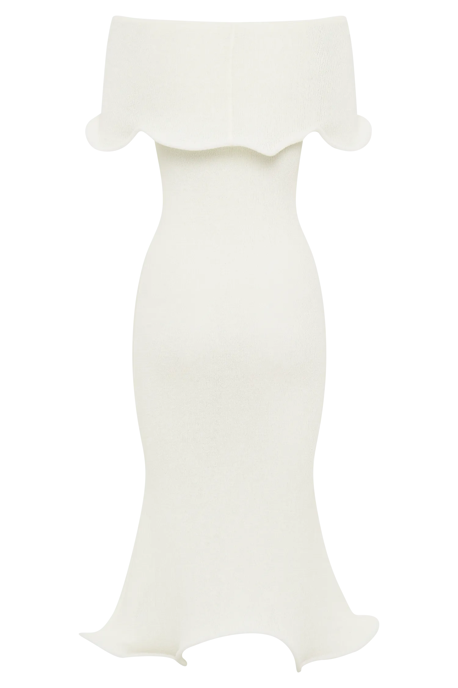 Molly Off Shoulder Knit Midi Dress - Ivory