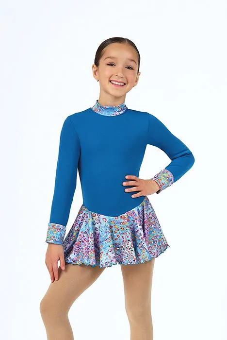 Mondor Figure Skating Dress Polartec Teal Print Skirt 4423