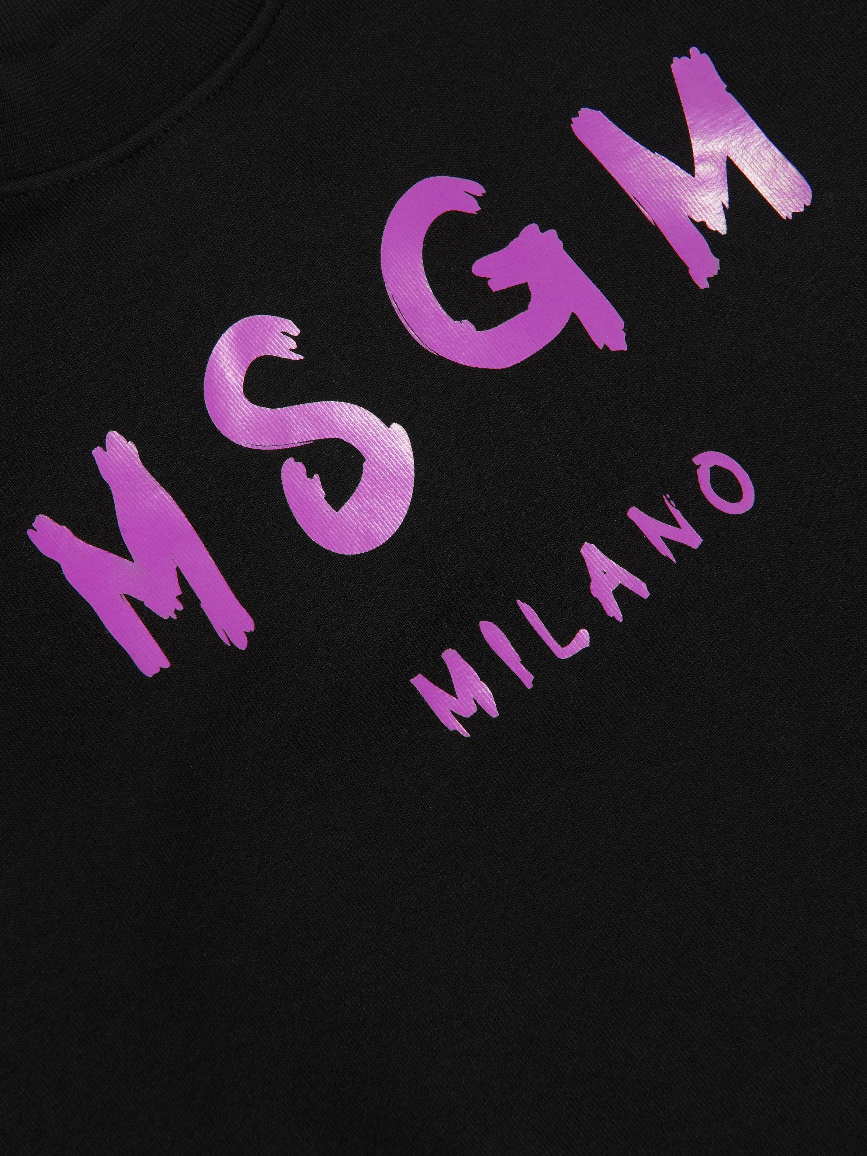 MSGM Girls Logo Print Sweater Dress