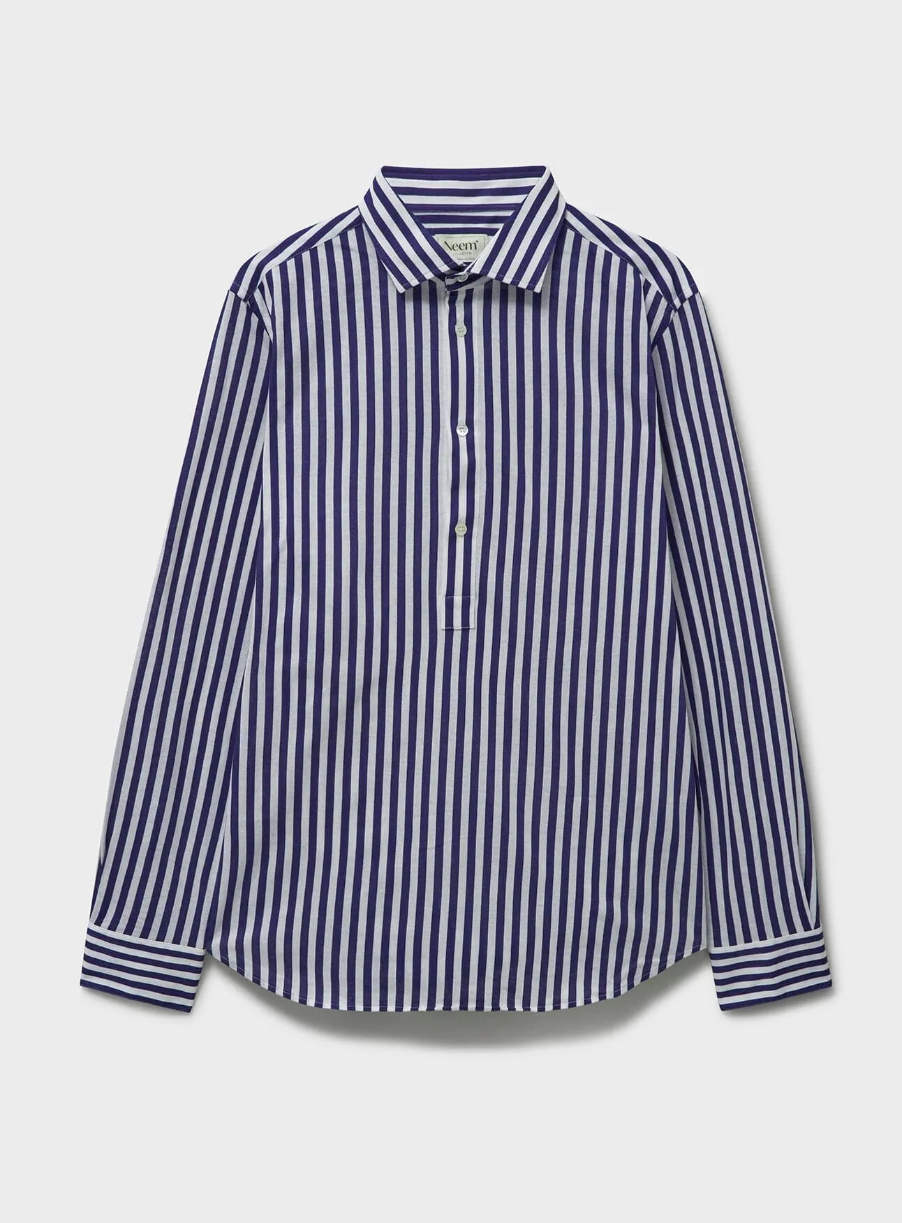 Neem Navy City Stripe Pop-Over Men's shirt