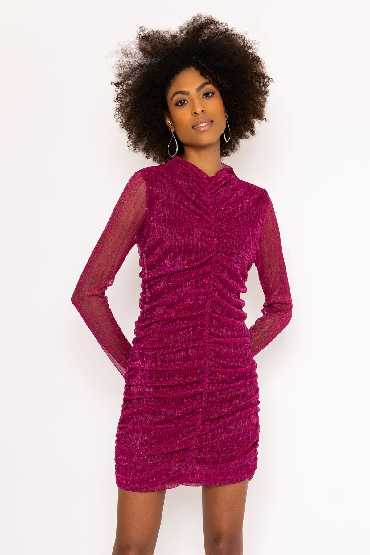 Pink Lurex Kimora Mini Dress