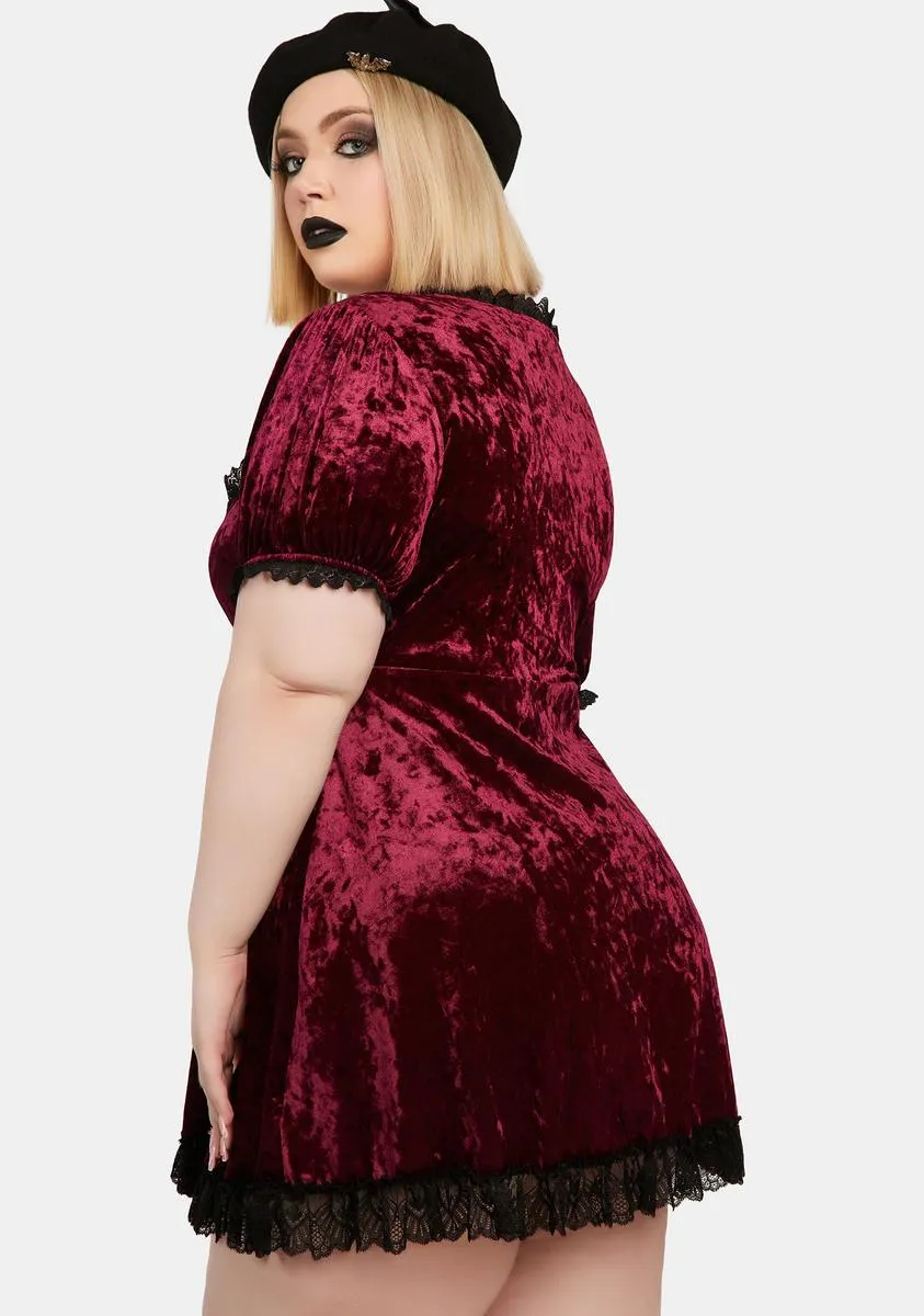 Plus Drinking Your Blood Velvet Mini Dress