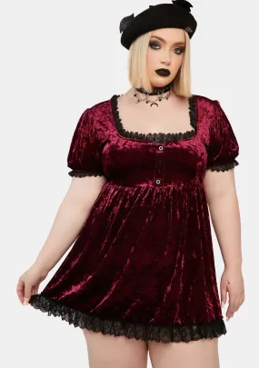 Plus Drinking Your Blood Velvet Mini Dress