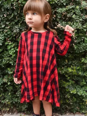 Precious Posh Plaid Hi-Lo Dress