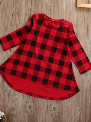 Precious Posh Plaid Hi-Lo Dress