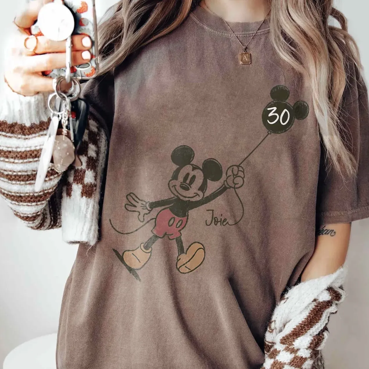 "Mickey Mouse Balloon Birthday" Sweatshirts - Custom Kid Name Age Mickey Mouse With Balloon