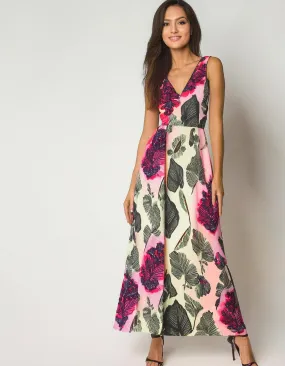 Raspberry Swirl Maxi Dress